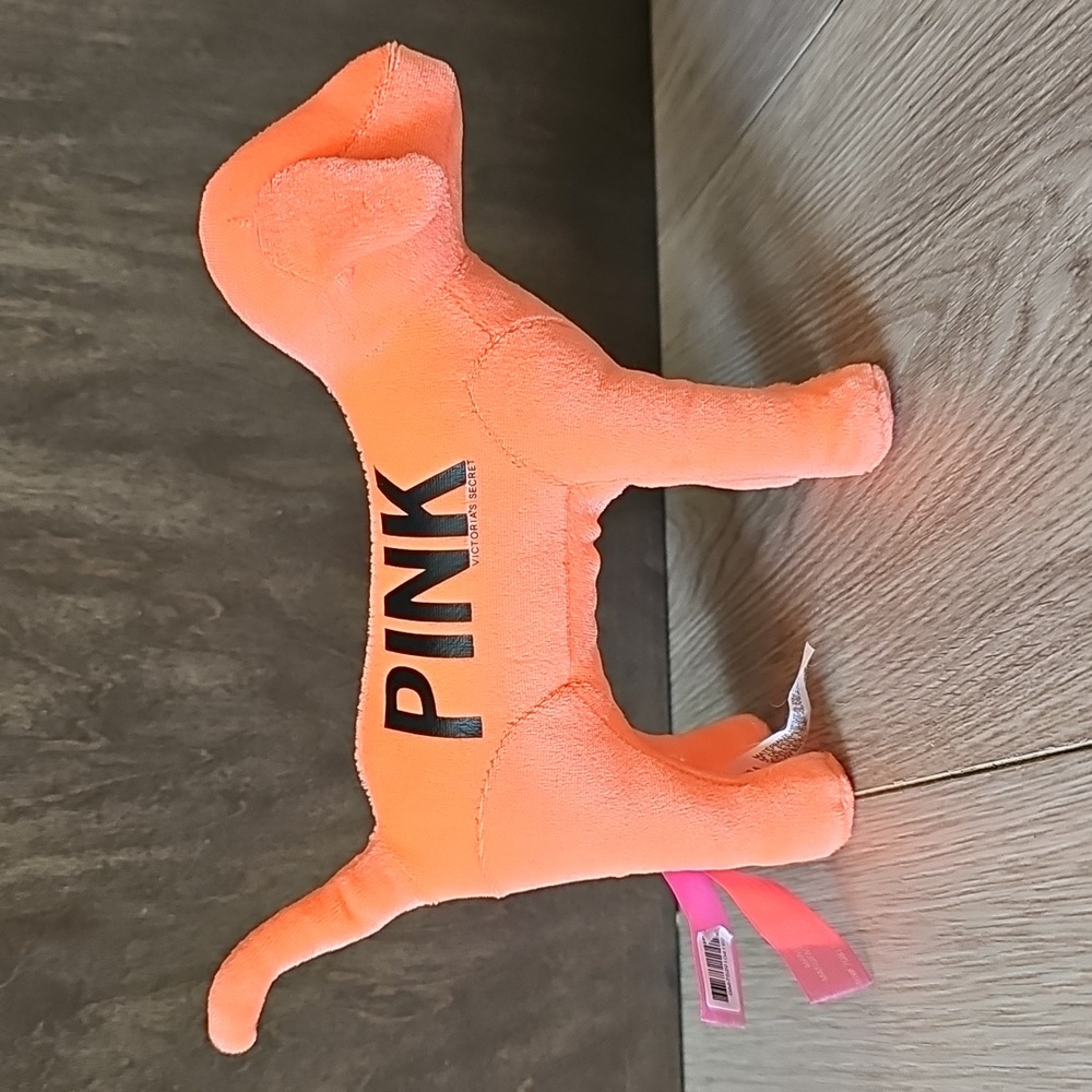 Victoria's Secret Salmon Colored Plush 6" Tall Dog